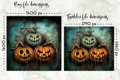 Halloween Lunch Bag Sublimation | Creepy Vintage Pumpkins Product Image 2