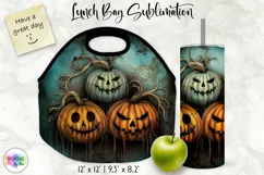 Halloween Lunch Bag Sublimation | Creepy Vintage Pumpkins Product Image 1