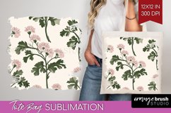 Vintage Flowers Tote Bag - Floral Tote Bag PNG Sublimation Product Image 1