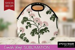 Vintage Flowers Lunch Bag - Floral Lunch Bug PNG Sublimation Product Image 1