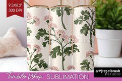 Vintage Flowers Tumbler Wrap - Floral Tumbler PNG Product Image 1