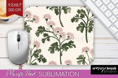 Vintage Flowers Mouse Pad Sublimation - Floral Mousepad PNG Product Image 1