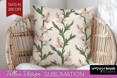 Vintage Flowers Pillow Sublimation - Floral Pillow Cover PNG Product Image 1