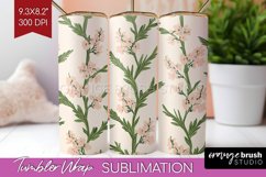 Vintage Flowers Tumbler Wrap - Floral Tumbler PNG Product Image 1