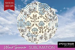 Vintage Flowers Wind Spinner Sublimation PNG - Floral Round Product Image 1