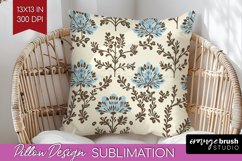 Vintage Flowers Pillow Sublimation - Floral Pillow Cover PNG Product Image 1