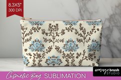 Vintage Flowers Cosmetic Bag - Floral Makeup Bag PNG Product Image 1