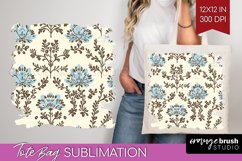 Vintage Flowers Tote Bag - Floral Tote Bag PNG Sublimation Product Image 1