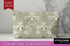 Vintage Flowers Cosmetic Bag - Floral Makeup Bag PNG Product Image 1