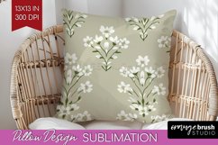 Vintage Flowers Pillow Sublimation - Floral Pillow Cover PNG Product Image 1