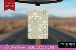 Vintage Flowers Air Freshener PNG - Floral PNG Sublimation Product Image 1