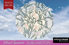 Vintage Flowers Wind Spinner Sublimation PNG - Floral Round Product Image 1