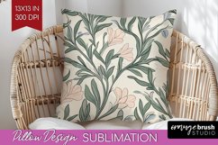Vintage Flowers Pillow Sublimation - Floral Pillow Cover PNG Product Image 1