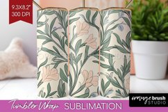Vintage Flowers Tumbler Wrap - Floral Tumbler PNG Product Image 1