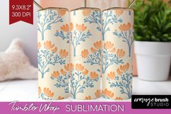 Vintage Flowers Tumbler Wrap - Floral Tumbler PNG Product Image 1