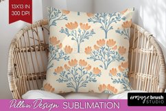Vintage Flowers Pillow Sublimation - Floral Pillow Cover PNG Product Image 1