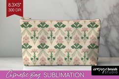 Vintage Flowers Cosmetic Bag - Floral Makeup Bag PNG Product Image 1