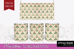 Vintage Flowers Mug Wrap - Floral Mug PNG Sublimation Product Image 1