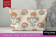 Vintage Flowers Cosmetic Bag - Floral Makeup Bag PNG Product Image 1