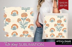 Vintage Flowers Tote Bag - Floral Tote Bag PNG Sublimation Product Image 1