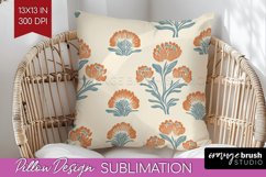 Vintage Flowers Pillow Sublimation - Floral Pillow Cover PNG Product Image 1