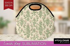 Vintage Flowers Lunch Bag - Floral Lunch Bug PNG Sublimation Product Image 1