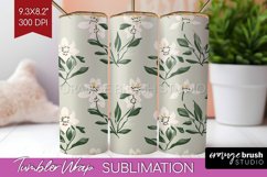 Vintage Flowers Tumbler Wrap - Floral Tumbler PNG Product Image 1