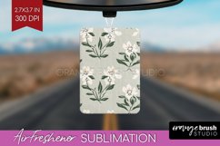 Vintage Flowers Air Freshener PNG - Floral PNG Sublimation Product Image 1