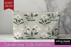 Vintage Flowers Cosmetic Bag - Floral Makeup Bag PNG Product Image 1