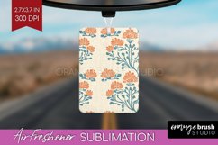 Vintage Flowers Air Freshener PNG - Floral PNG Sublimation Product Image 1