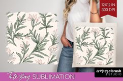 Vintage Flowers Tote Bag - Floral Tote Bag PNG Sublimation Product Image 1
