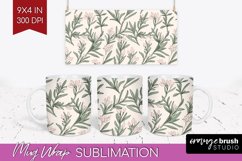 Vintage Flowers Mug Wrap - Floral Mug PNG Sublimation Product Image 1