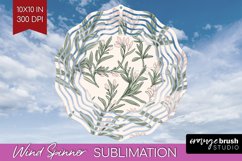 Vintage Flowers Wind Spinner Sublimation PNG - Floral Round Product Image 1