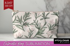 Vintage Flowers Cosmetic Bag - Floral Makeup Bag PNG Product Image 1