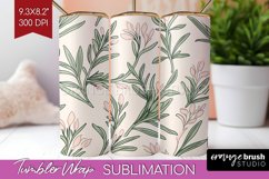 Vintage Flowers Tumbler Wrap - Floral Tumbler PNG Product Image 1