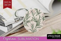 Vintage Flowers Keychain PNG - Floral Keychain Sublimation Product Image 1