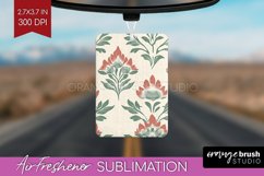 Vintage Flowers Air Freshener PNG - Floral PNG Sublimation Product Image 1