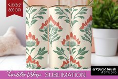 Vintage Flowers Tumbler Wrap - Floral Tumbler PNG Product Image 1