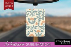 Vintage Flowers Air Freshener PNG - Floral PNG Sublimation Product Image 1