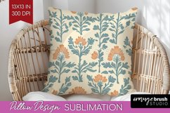 Vintage Flowers Pillow Sublimation - Floral Pillow Cover PNG Product Image 1