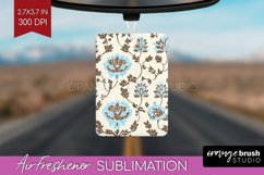 Vintage Flowers Air Freshener PNG - Floral PNG Sublimation Product Image 1