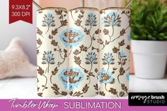 Vintage Flowers Tumbler Wrap - Floral Tumbler PNG Product Image 1