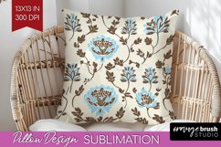 Vintage Flowers Pillow Sublimation - Floral Pillow Cover PNG Product Image 1