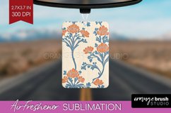 Vintage Flowers Air Freshener PNG - Floral PNG Sublimation Product Image 1