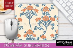 Vintage Flowers Mouse Pad Sublimation - Floral Mousepad PNG Product Image 1