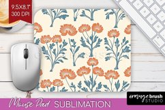 Vintage Flowers Mouse Pad Sublimation - Floral Mousepad PNG Product Image 1