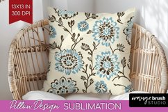 Vintage Flowers Pillow Sublimation - Floral Pillow Cover PNG Product Image 1