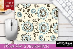 Vintage Flowers Mouse Pad Sublimation - Floral Mousepad PNG Product Image 1
