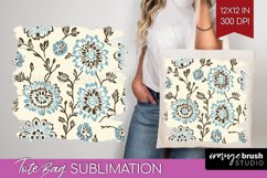 Vintage Flowers Tote Bag - Floral Tote Bag PNG Sublimation Product Image 1