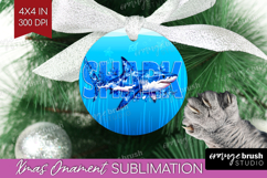 Shark Floral Ornament PNG Sea Blue PNG Sublimation Product Image 1